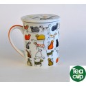 tazas de te con filtro y tapa gatitos