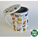 tazas de te con filtro y tapa gatitos